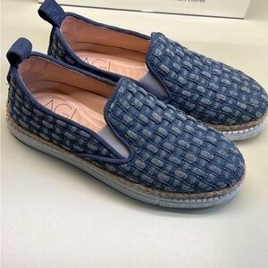 NWT AGL Woven Denim Moccasins – Quiet Luxury Italian Shoes – Made in Italy